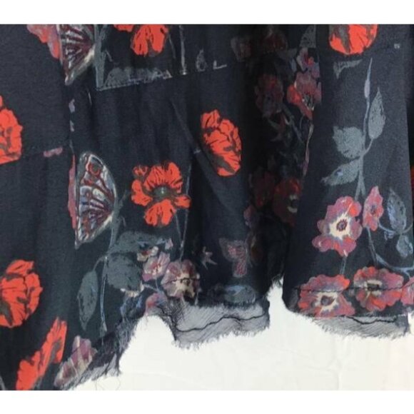 Free People Top Small Gray Floral Tunic Women Boho - Picture 6 of 8